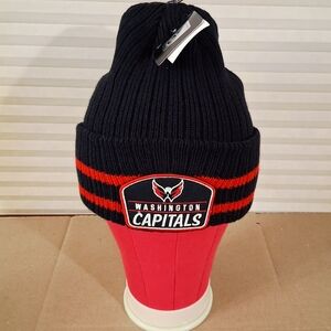 Washington Capitals Blue and Red Knit Beanie Adult NHL